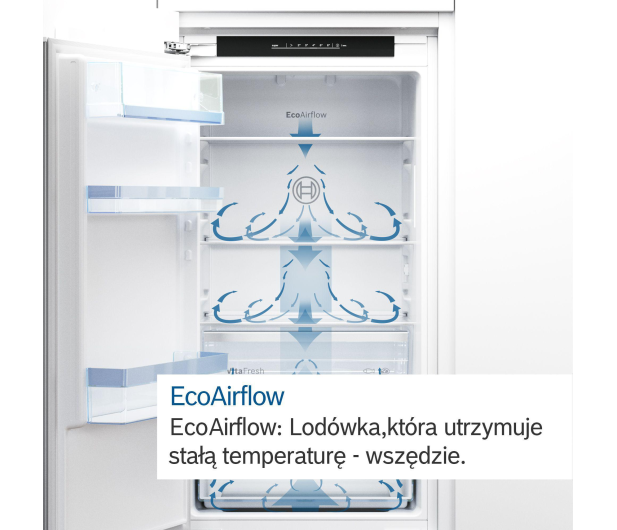 Lodówka do zabudowy Bosch KIV86NSE0 LowFrost 177,2cm 35dB Zawiasy Ślizgowe 267L - 1343491 - zdjęcie 6